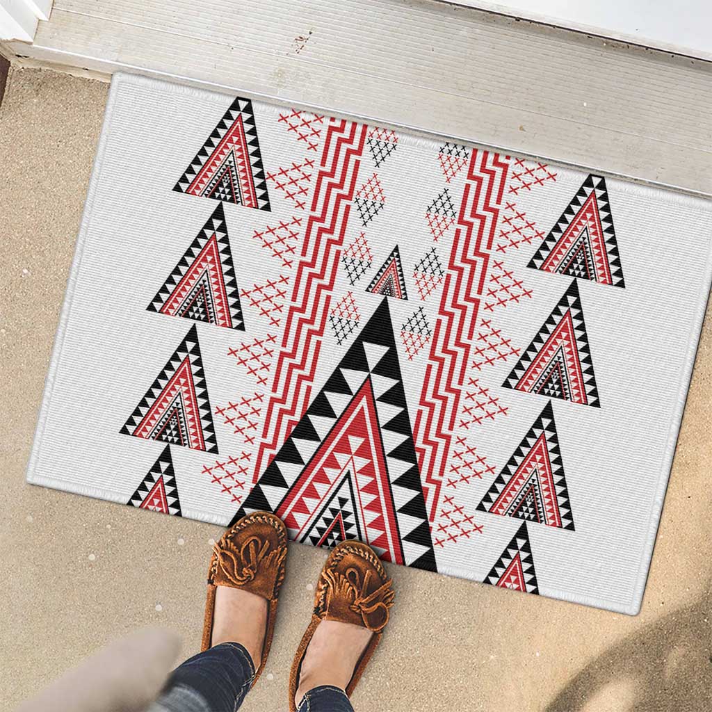 Aotearoa Taniko Rubber Doormat Niho Taniwha Purapura Whetu Mix Poutama LT14 - Polynesian Pride