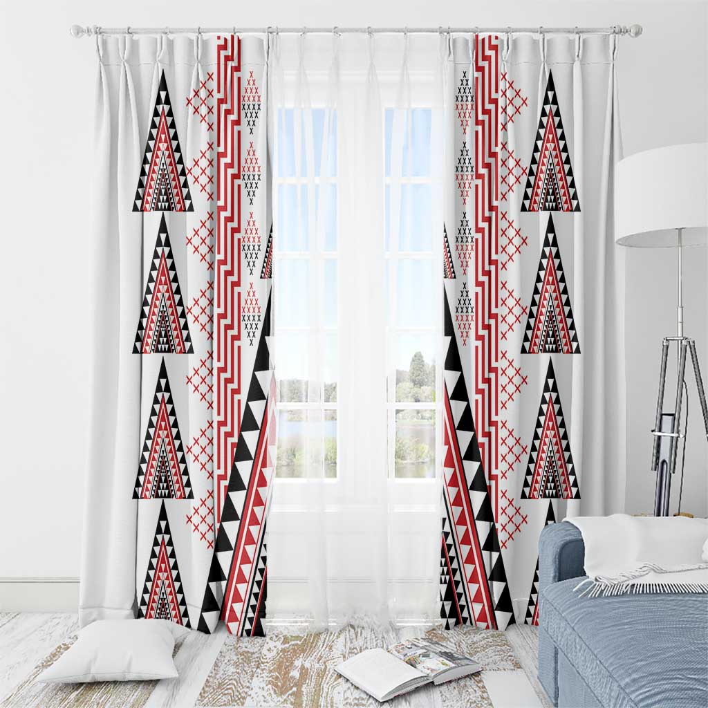 Aotearoa Taniko Window Curtain Niho Taniwha Purapura Whetu Mix Poutama