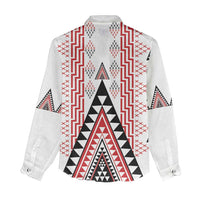 Aotearoa Taniko Women Casual Shirt Niho Taniwha Purapura Whetu Mix Poutama