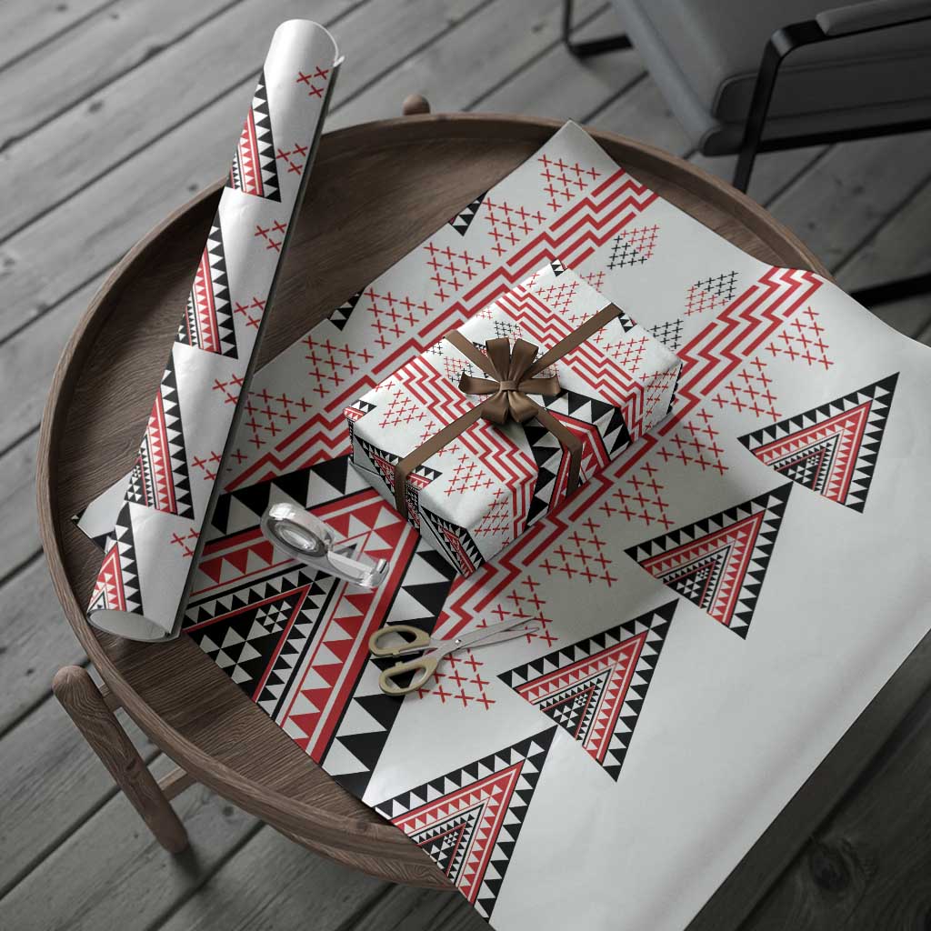 Aotearoa Taniko Wrapping Paper Niho Taniwha Purapura Whetu Mix Poutama - Polynesian Pride