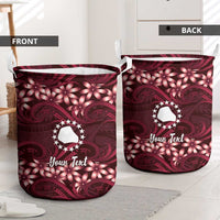 Personalised Cook Islands Mangaia Laundry Basket Tiare Maori Polynesian Waves Tattoo LT14 - Polynesian Pride
