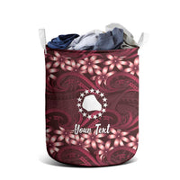 Personalised Cook Islands Mangaia Laundry Basket Tiare Maori Polynesian Waves Tattoo LT14 - Polynesian Pride