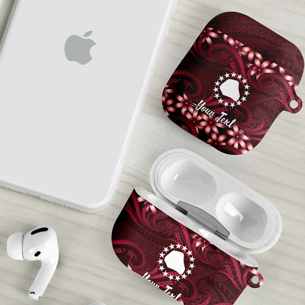 Personalised Cook Islands Mangaia AirPods Case Tiare Maori Polynesian Waves Tattoo