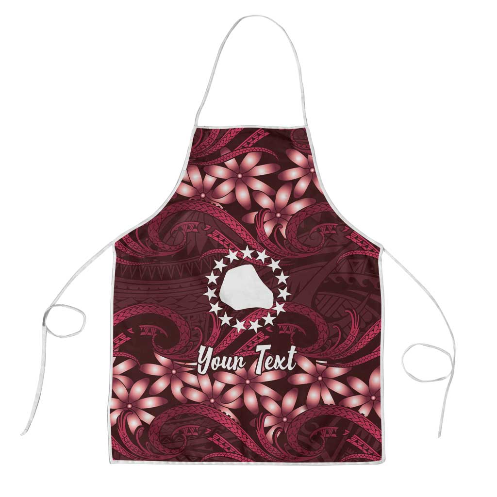 Personalised Cook Islands Mangaia Apron Tiare Maori Polynesian Waves Tattoo LT14 Burgundy - Polynesian Pride