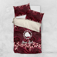 Personalised Cook Islands Mangaia Bedding Set Tiare Maori Polynesian Waves Tattoo