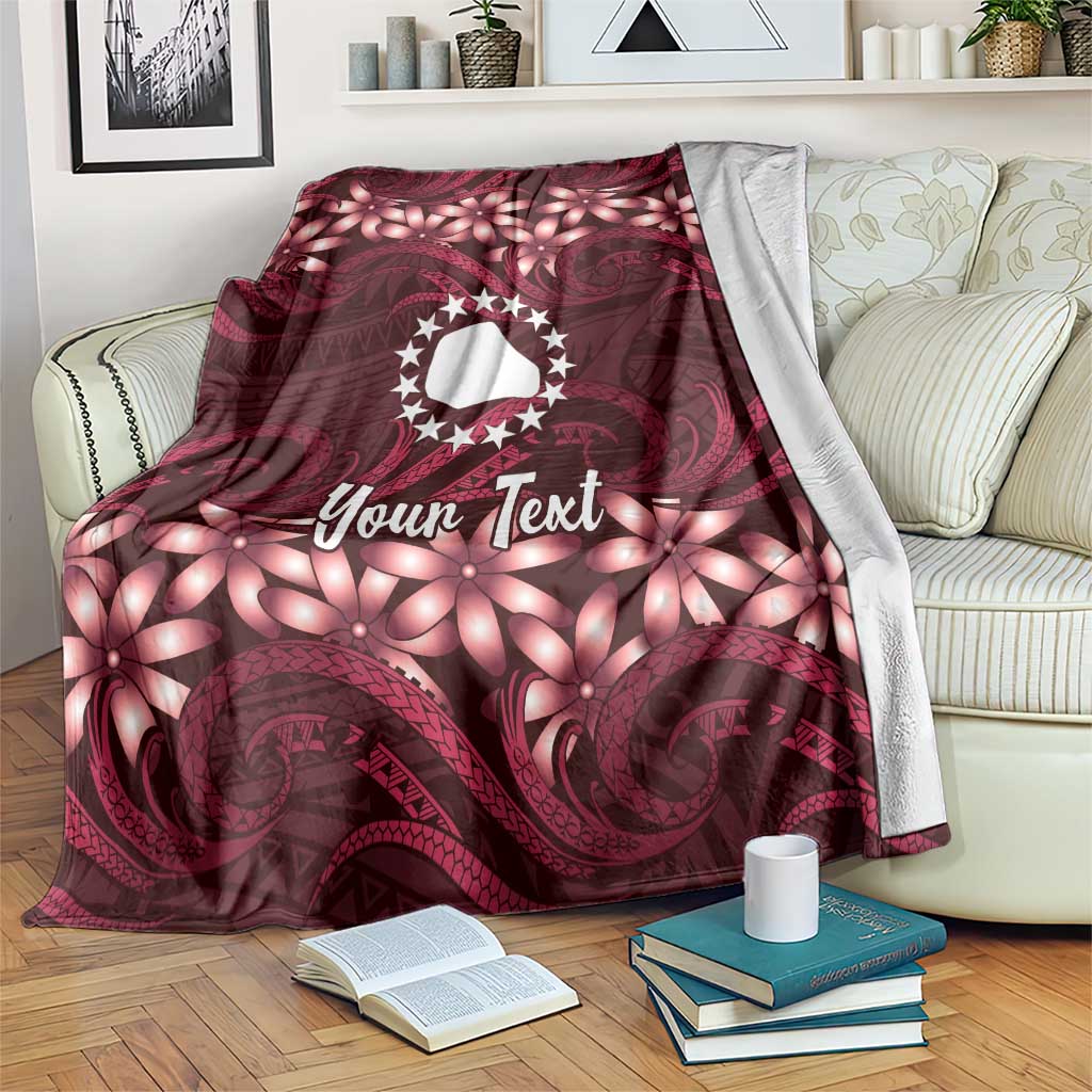 Personalised Cook Islands Mangaia Blanket Tiare Maori Polynesian Waves Tattoo