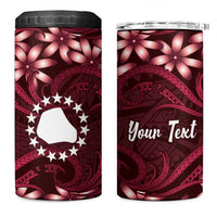 Personalised Cook Islands Mangaia 4 in 1 Can Cooler Tumbler Tiare Maori Polynesian Waves Tattoo LT14 One Size: 16 oz Burgundy - Polynesian Pride