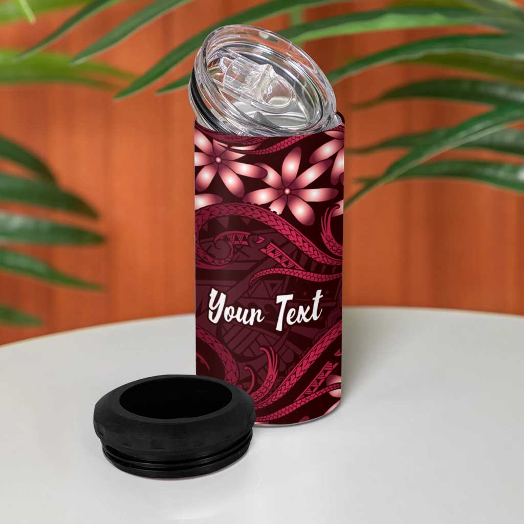 Personalised Cook Islands Mangaia 4 in 1 Can Cooler Tumbler Tiare Maori Polynesian Waves Tattoo LT14 - Polynesian Pride
