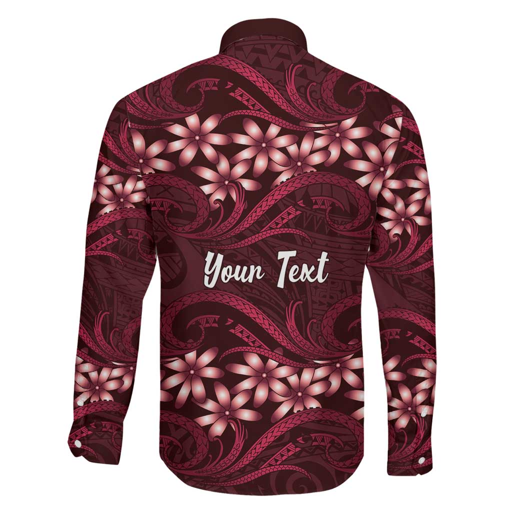 Personalised Cook Islands Mangaia Family Matching Long Sleeve Bodycon Dress and Hawaiian Shirt Tiare Maori Polynesian Waves Tattoo
