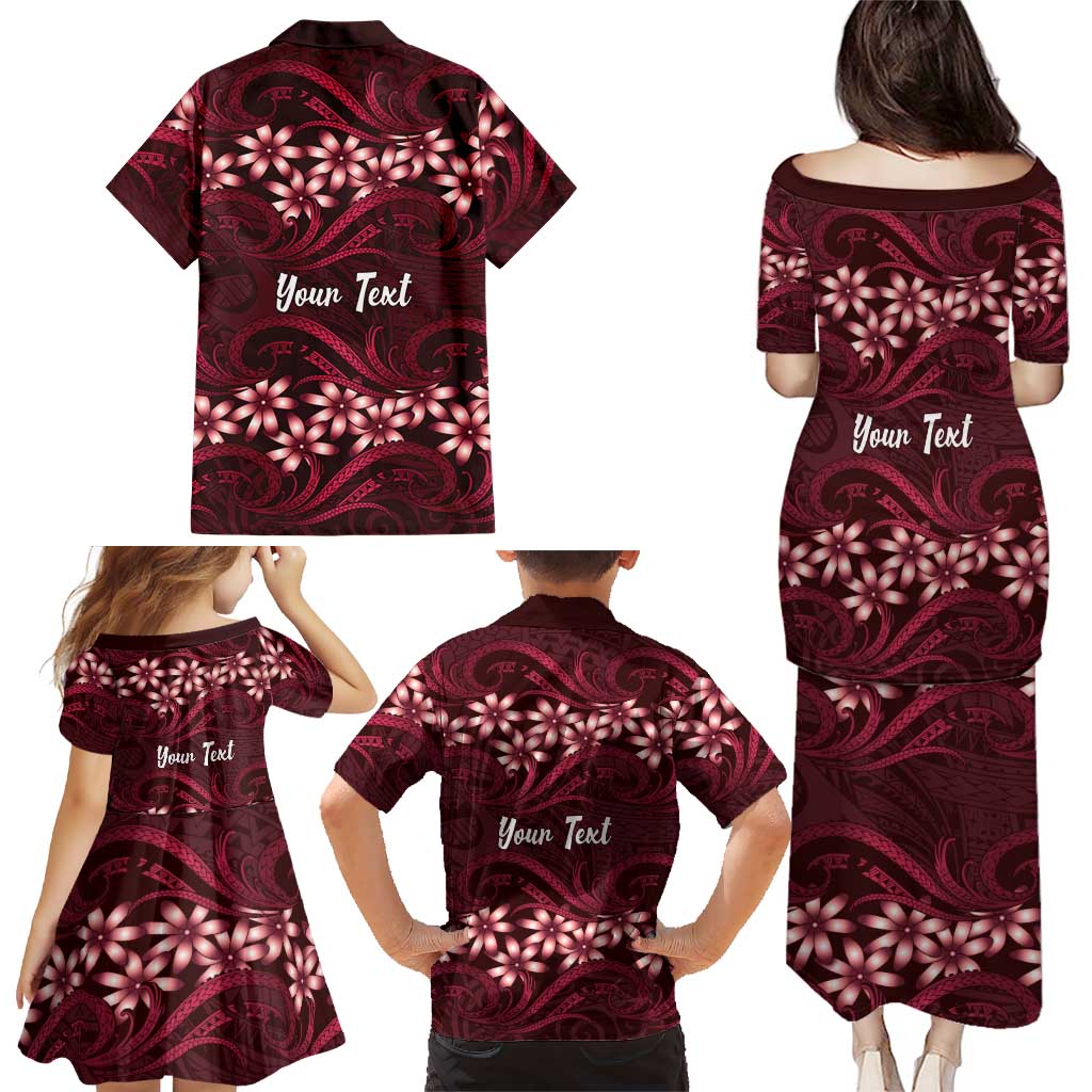 Personalised Cook Islands Mangaia Family Matching Puletasi and Hawaiian Shirt Tiare Maori Polynesian Waves Tattoo