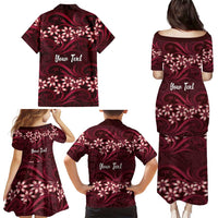 Personalised Cook Islands Mangaia Family Matching Puletasi and Hawaiian Shirt Tiare Maori Polynesian Waves Tattoo