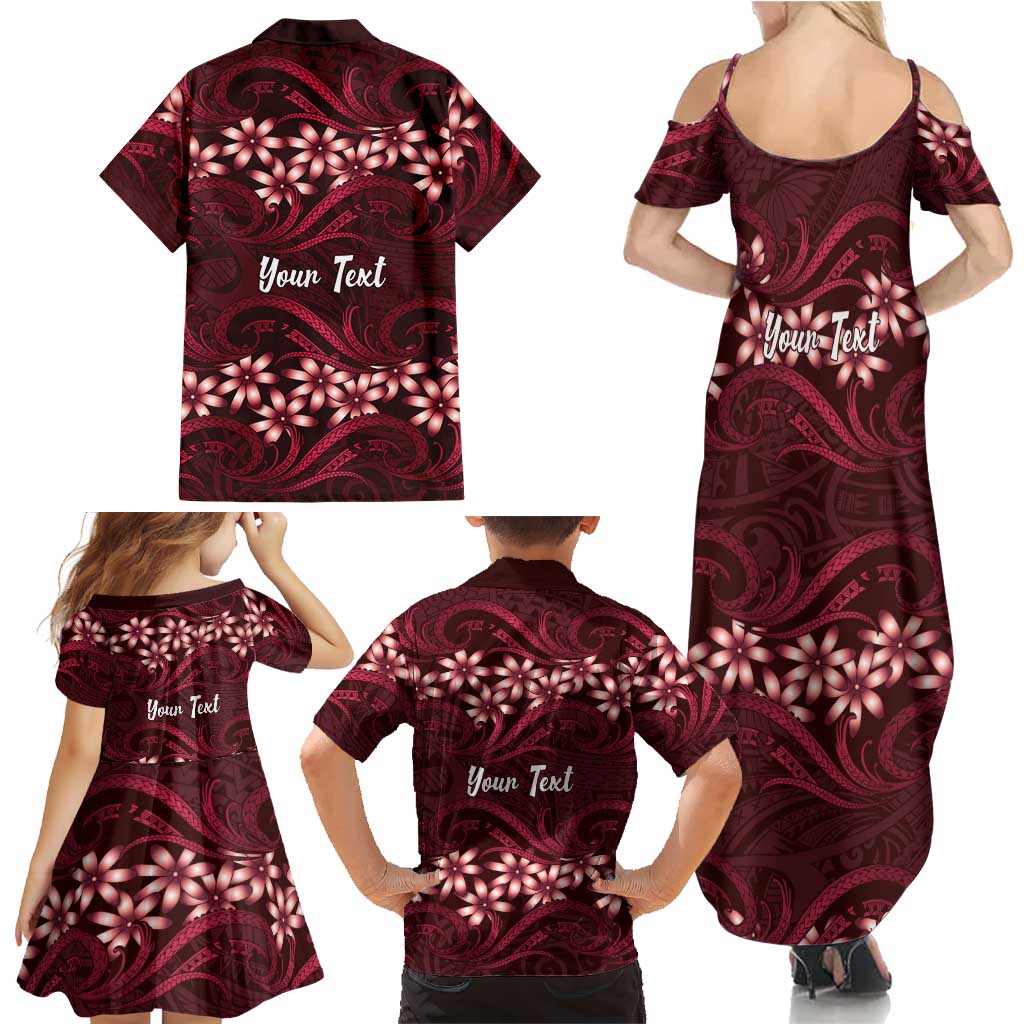 Personalised Cook Islands Mangaia Family Matching Summer Maxi Dress and Hawaiian Shirt Tiare Maori Polynesian Waves Tattoo