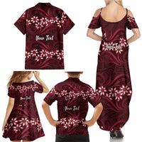 Personalised Cook Islands Mangaia Family Matching Summer Maxi Dress and Hawaiian Shirt Tiare Maori Polynesian Waves Tattoo