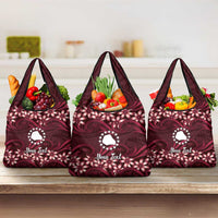Personalised Cook Islands Mangaia Grocery Bag Tiare Maori Polynesian Waves Tattoo