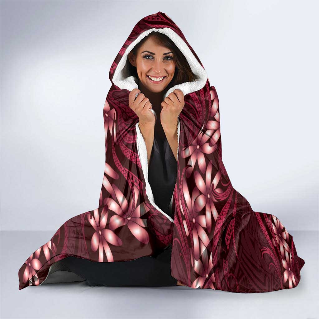 Personalised Cook Islands Mangaia Hooded Blanket Tiare Maori Polynesian Waves Tattoo LT14 - Polynesian Pride