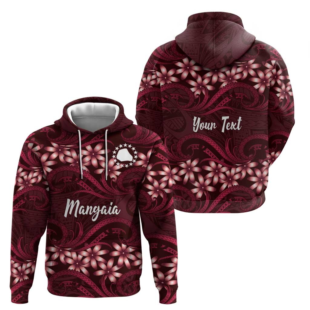 Personalised Cook Islands Mangaia Hoodie Tiare Maori Polynesian Waves Tattoo LT14 - Polynesian Pride