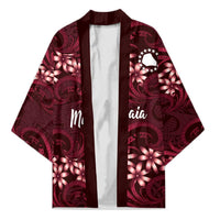 Personalised Cook Islands Mangaia Kimono Tiare Maori Polynesian Waves Tattoo LT14 Unisex Burgundy - Polynesian Pride