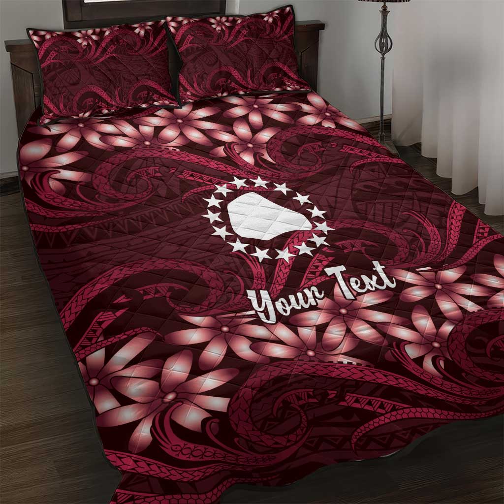 Personalised Cook Islands Mangaia Quilt Bed Set Tiare Maori Polynesian Waves Tattoo
