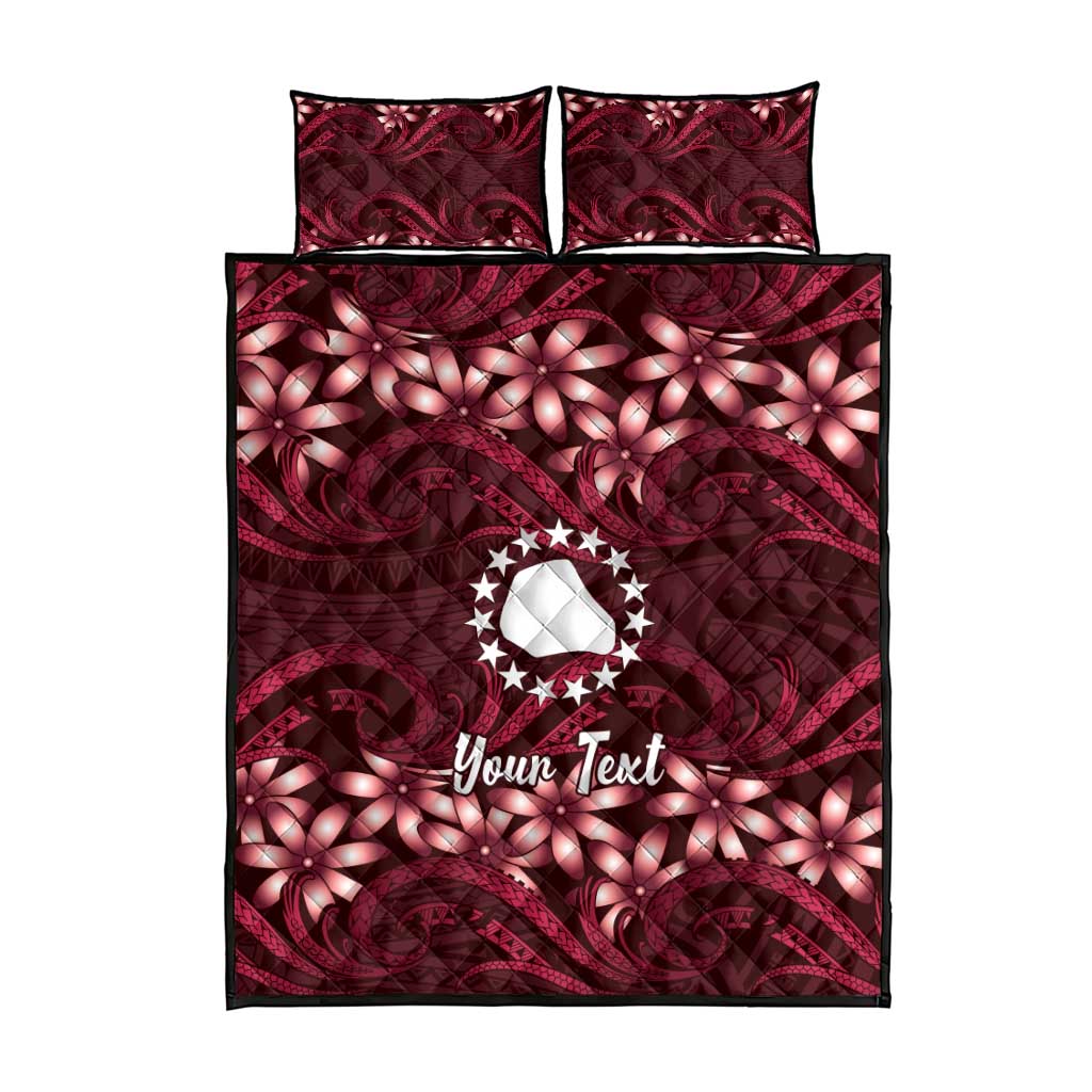 Personalised Cook Islands Mangaia Quilt Bed Set Tiare Maori Polynesian Waves Tattoo