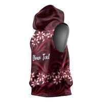 Personalised Cook Islands Mangaia Sleeveless Hoodie Tiare Maori Polynesian Waves Tattoo