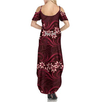 Personalised Cook Islands Mangaia Summer Maxi Dress Tiare Maori Polynesian Waves Tattoo LT14 - Polynesian Pride