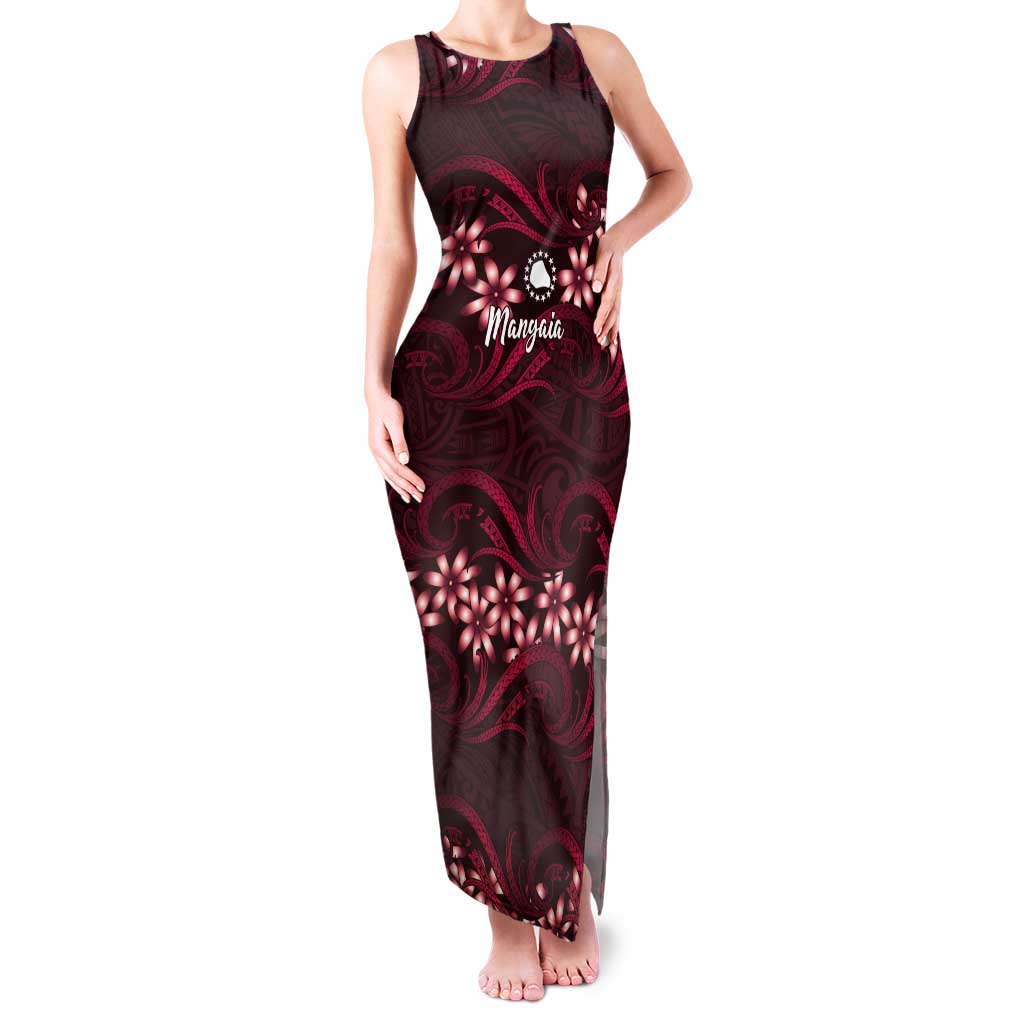 Personalised Cook Islands Mangaia Tank Maxi Dress Tiare Maori Polynesian Waves Tattoo