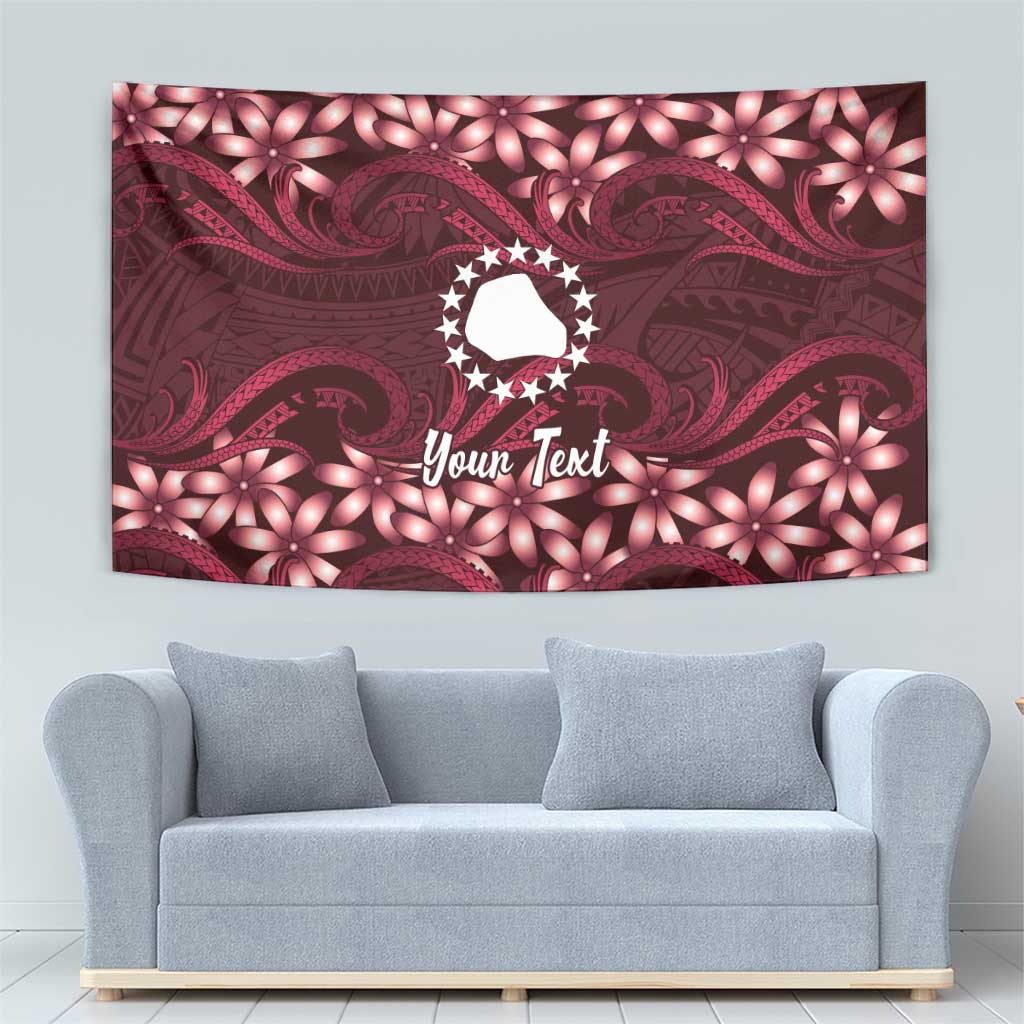 Personalised Cook Islands Mangaia Tapestry Tiare Maori Polynesian Waves Tattoo