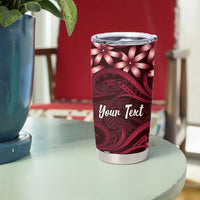 Personalised Cook Islands Mangaia Tumbler Cup Tiare Maori Polynesian Waves Tattoo