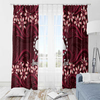 Personalised Cook Islands Mangaia Window Curtain Tiare Maori Polynesian Waves Tattoo