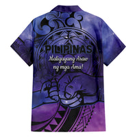 Philippines Father's Day Family Matching Short Sleeve Bodycon Dress and Hawaiian Shirt Polynesian Tattoo Galaxy Vibes