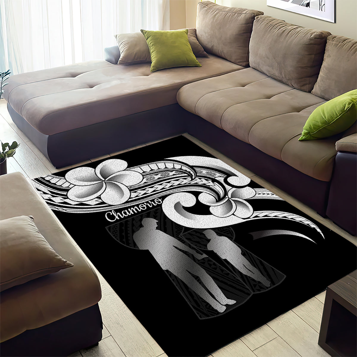 Guam Father's Day Area Rug Chamorro Latte Stone Polynesian Pattern