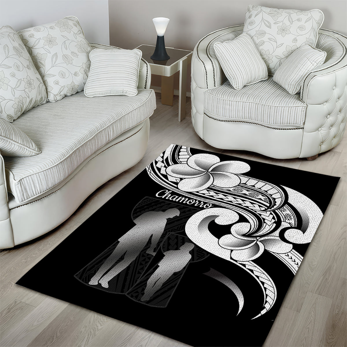 Guam Father's Day Area Rug Chamorro Latte Stone Polynesian Pattern