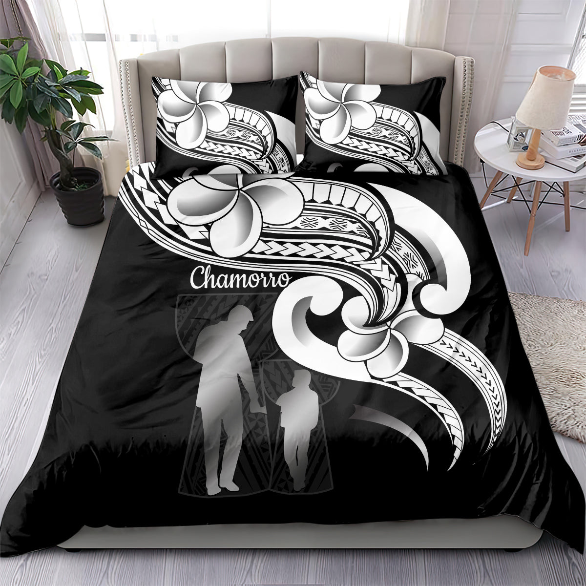 Guam Father's Day Bedding Set Chamorro Latte Stone Polynesian Pattern