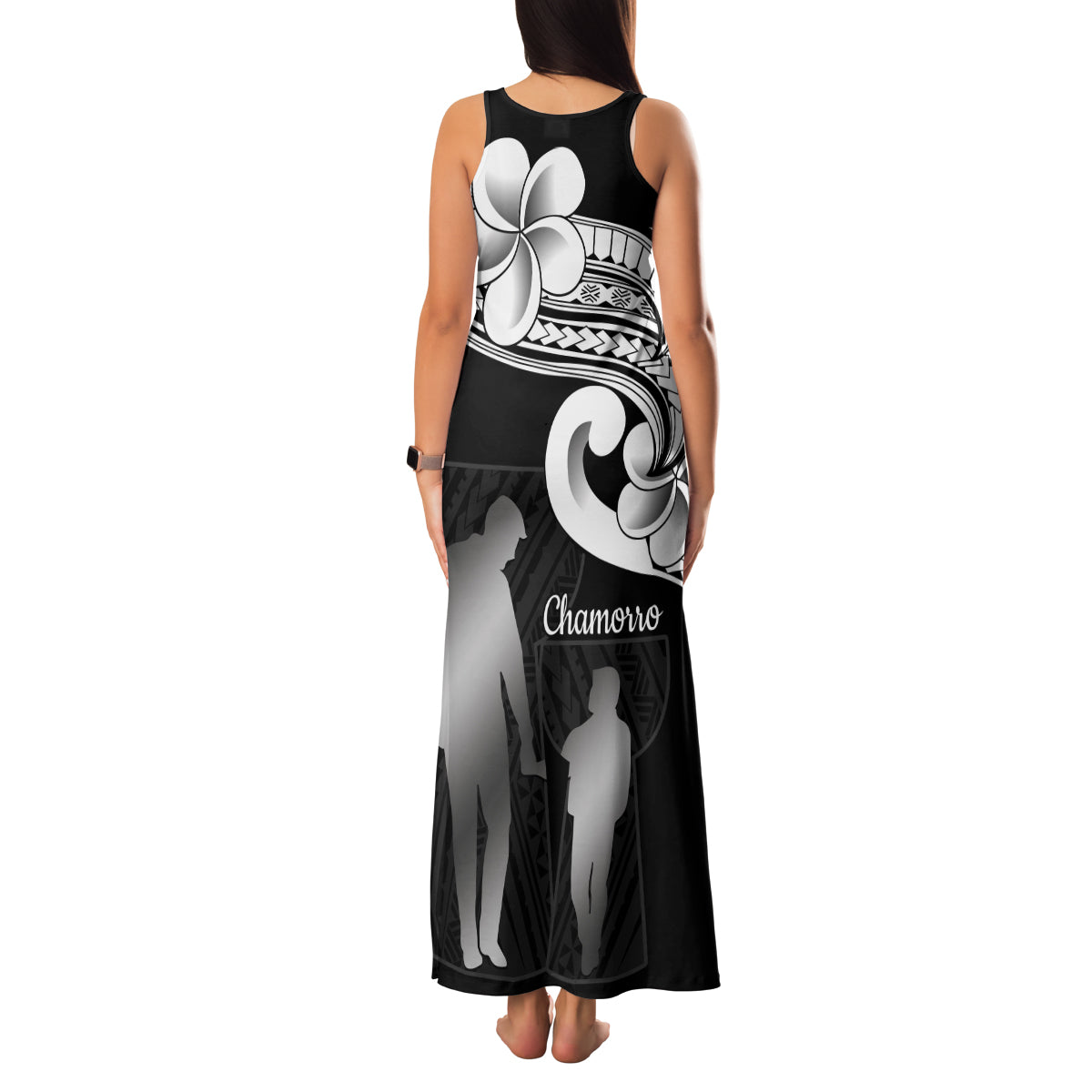 Guam Father's Day Family Matching Tank Maxi Dress and Hawaiian Shirt Chamorro Latte Stone Polynesian Pattern