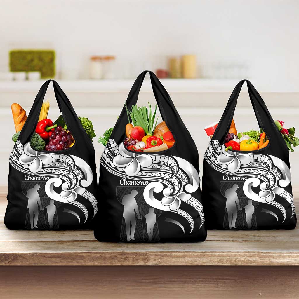 Guam Father's Day Grocery Bag Chamorro Latte Stone Polynesian Pattern