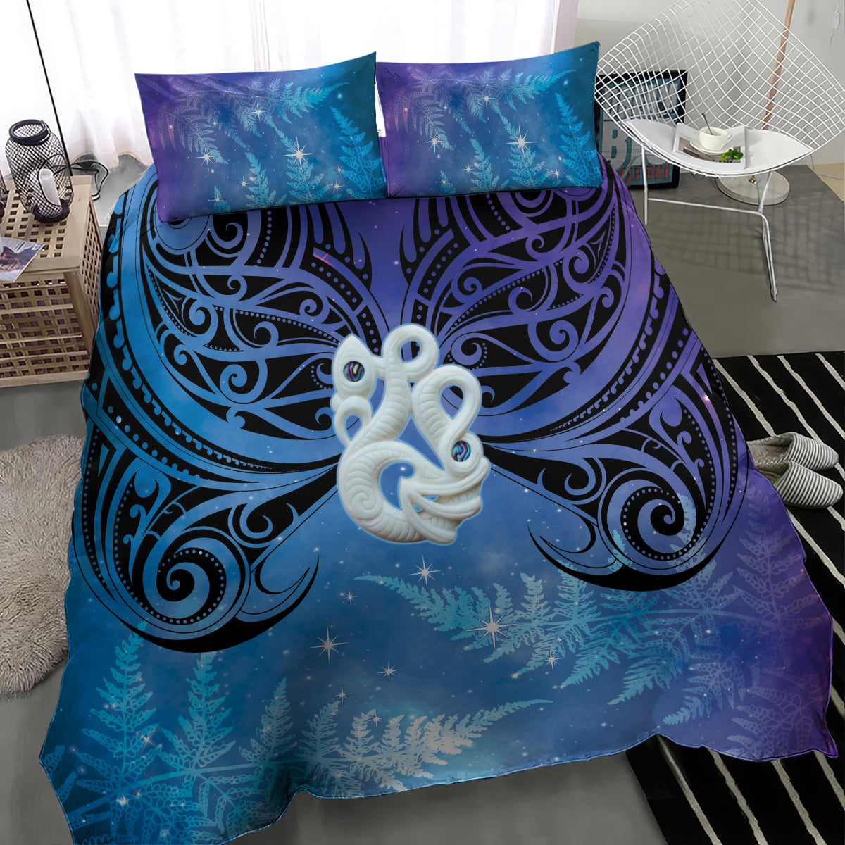 New Zealand Matariki Bedding Set Aotearoa Maori New Year Manaia Galaxy Vibes
