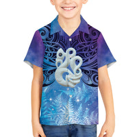 New Zealand Matariki Family Matching Summer Maxi Dress and Hawaiian Shirt Aotearoa Maori New Year Manaia Galaxy Vibes