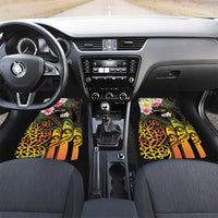 Personalised Vanuatu Independence Day Car Mats Carving Drum Sand Drawing Turtle