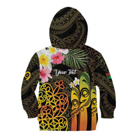 Personalised Vanuatu Independence Day Kid Hoodie Carving Drum Sand Drawing Turtle LT14 - Polynesian Pride