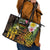 Personalised Vanuatu Independence Day Leather Tote Bag Carving Drum Sand Drawing Turtle