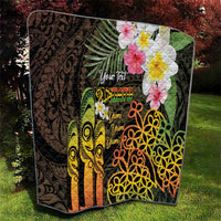 Personalised Vanuatu Independence Day Quilt Carving Drum Sand Drawing Turtle