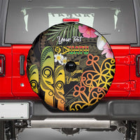 Personalised Vanuatu Independence Day Spare Tire Cover Carving Drum Sand Drawing Turtle LT14 - Polynesian Pride
