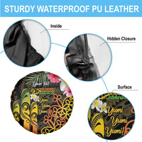 Personalised Vanuatu Independence Day Spare Tire Cover Carving Drum Sand Drawing Turtle LT14 - Polynesian Pride