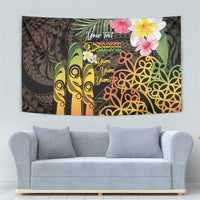 Personalised Vanuatu Independence Day Tapestry Carving Drum Sand Drawing Turtle LT14 - Polynesian Pride