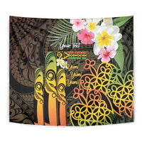 Personalised Vanuatu Independence Day Tapestry Carving Drum Sand Drawing Turtle LT14 - Polynesian Pride