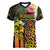Personalised Vanuatu Independence Day Women V-Neck T-Shirt Carving Drum Sand Drawing Turtle