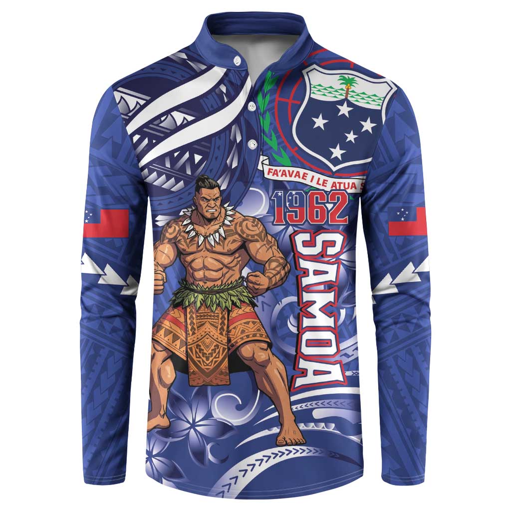 Samoa Independence Day Button Sweatshirt 1962 Proud Samoan Warrior