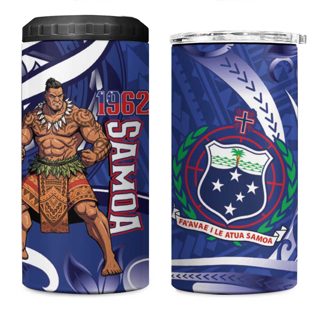Samoa Independence Day 4 in 1 Can Cooler Tumbler 1962 Proud Samoan Warrior