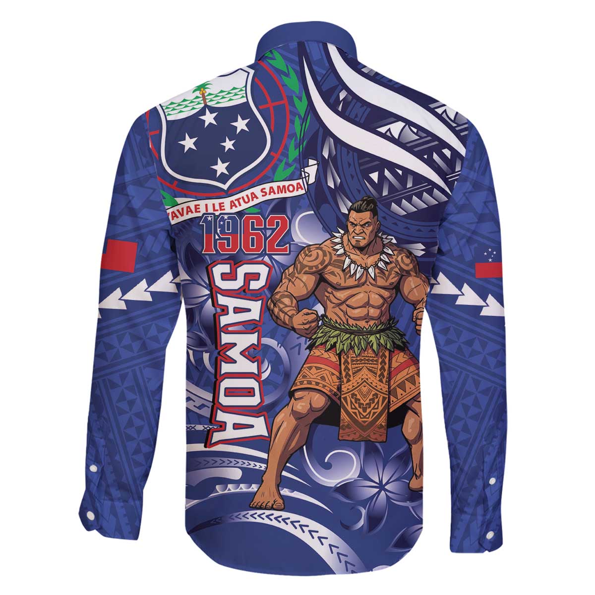 Samoa Independence Day Family Matching Off The Shoulder Long Sleeve Dress and Hawaiian Shirt 1962 Proud Samoan Warrior