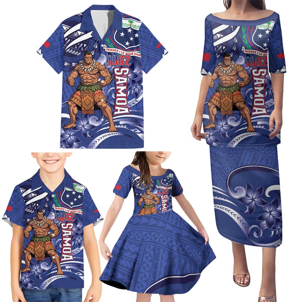Samoa Independence Day Family Matching Puletasi and Hawaiian Shirt 1962 Proud Samoan Warrior LT14 - Polynesian Pride